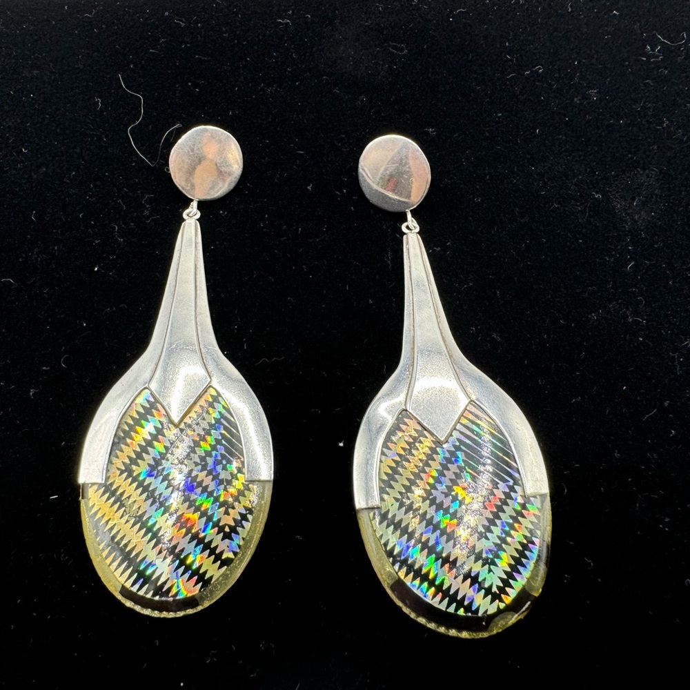 Vintage Sterling Horn Earrings